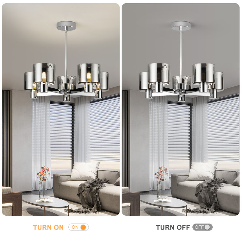 Glass Semi Flush Mount, Grey