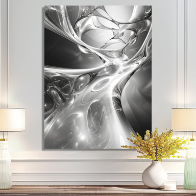 Grey Black Abstract Steel Serenade II - Abstract Print Wall Art