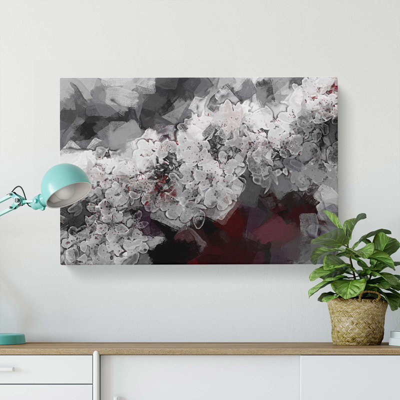 Winters Bloom Flowers In Abstract - Wrapped Canvas Print, 60cm H x 91cm W x 3cm D
