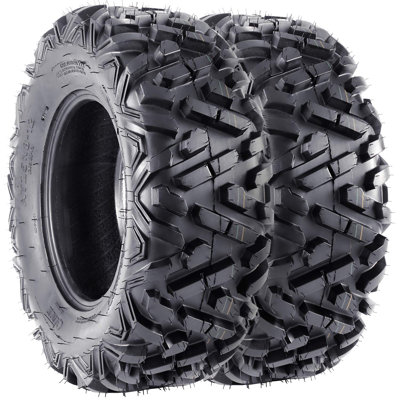 Reliable Off-Road ATV/UTV Tubeless Tires，25x8-12，6PR，All-Terrain Mud & Sand Trail Set of 2