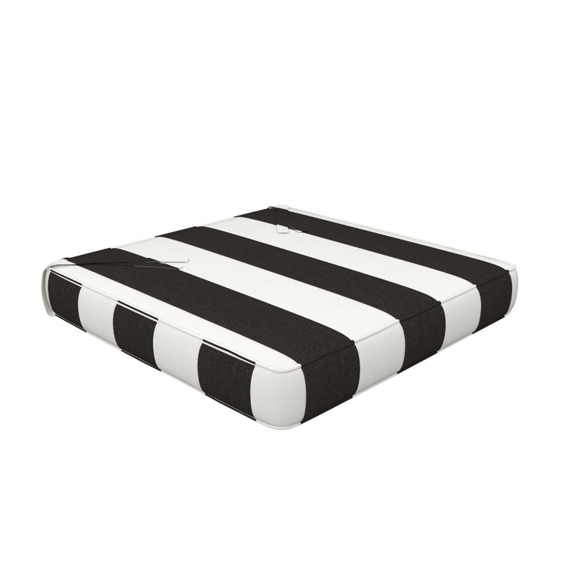 Sunbrella Indoor/Outdoor Dining Chair Cushion, 16" W x 16" D, Sunbrella® Cabana Classic Black
