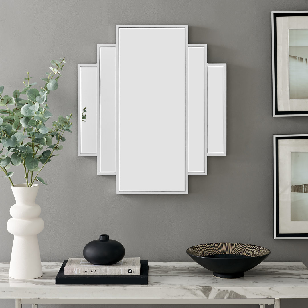 Lecompton Deco 1920S Inspired Silver Statement Wall Mirror
