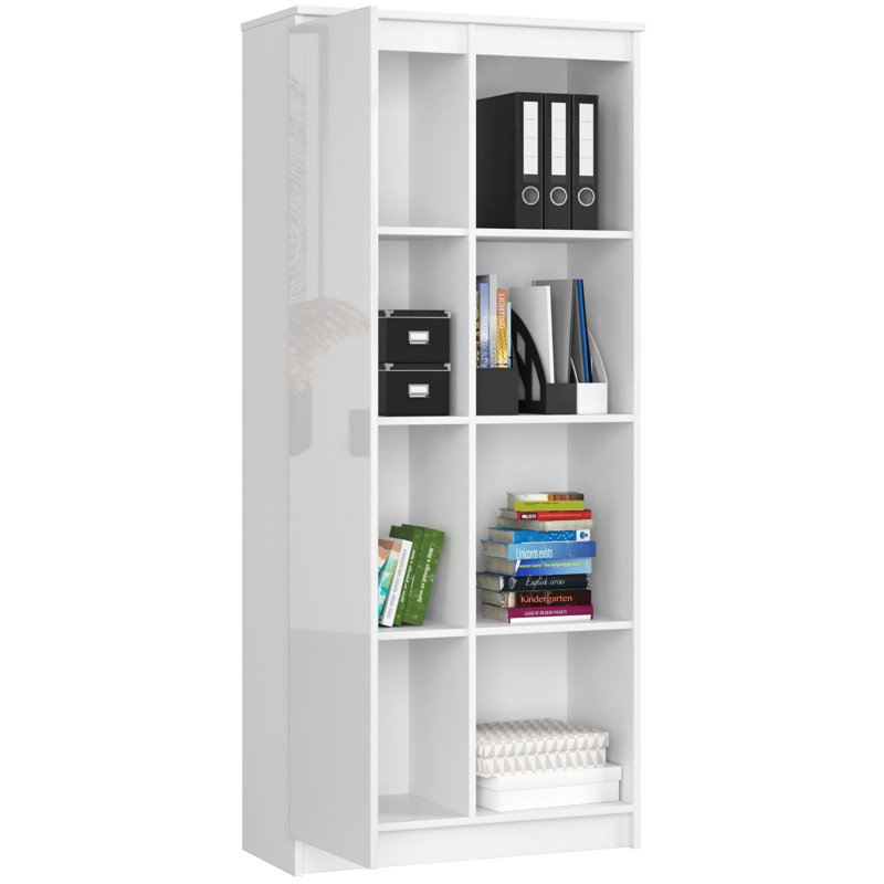 Alexondra 180cm H x 80cm W Standard Bookcase, Gloss White