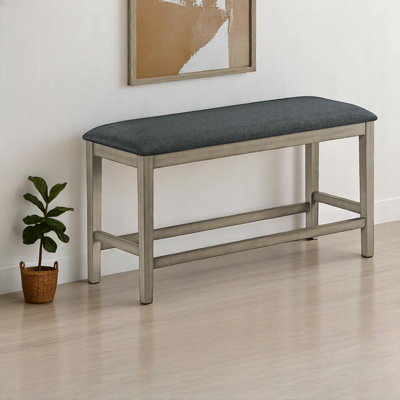 Banc rectangulaire rembourré en tissu noir H 24,33 po x l 45,6 po x P 15,89 po Kesler