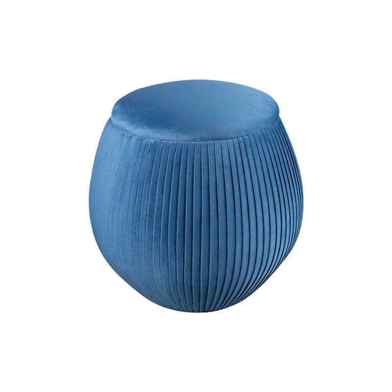 Allexander Velvet Round Solid Colour Pouffe Ottoman