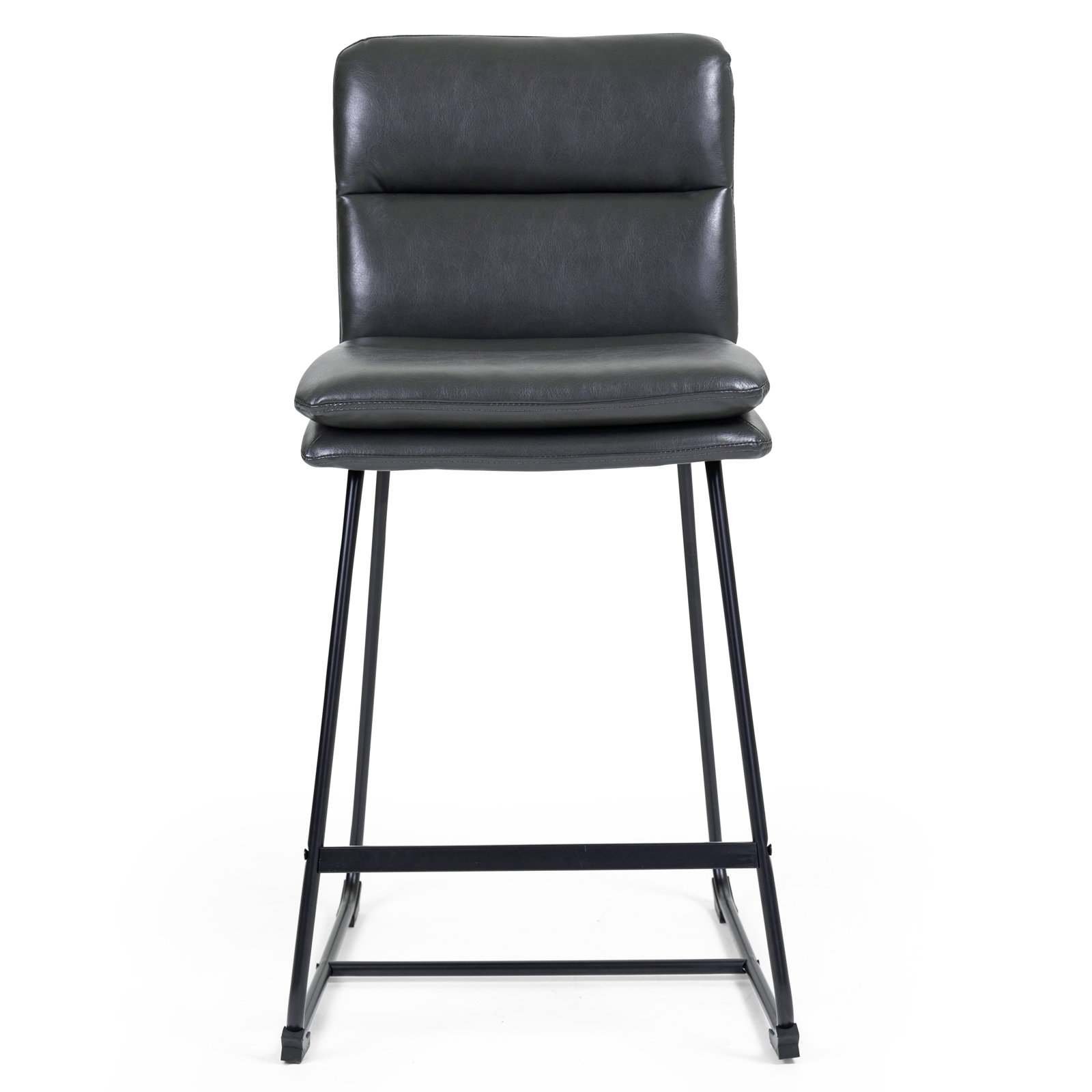 Volana Bar and Counter Stool, Counter Stool (26.5" Seat Height), Grey Faux Leather
