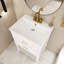 24 po X P 18 po P x 34 po Meuble-lavabo autoportant simple H en bleu avec plateau en céramique blanche-957536023