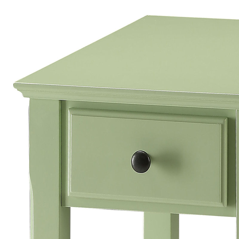 Rectangular Accent Table With Drawer And Storage Shelf Unit For Small Living Room Decor