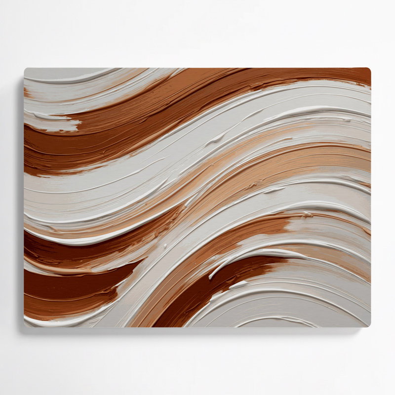 Art mural horizontal en métal beige rayé horizontal Sienna, H 12 po x l 18 po