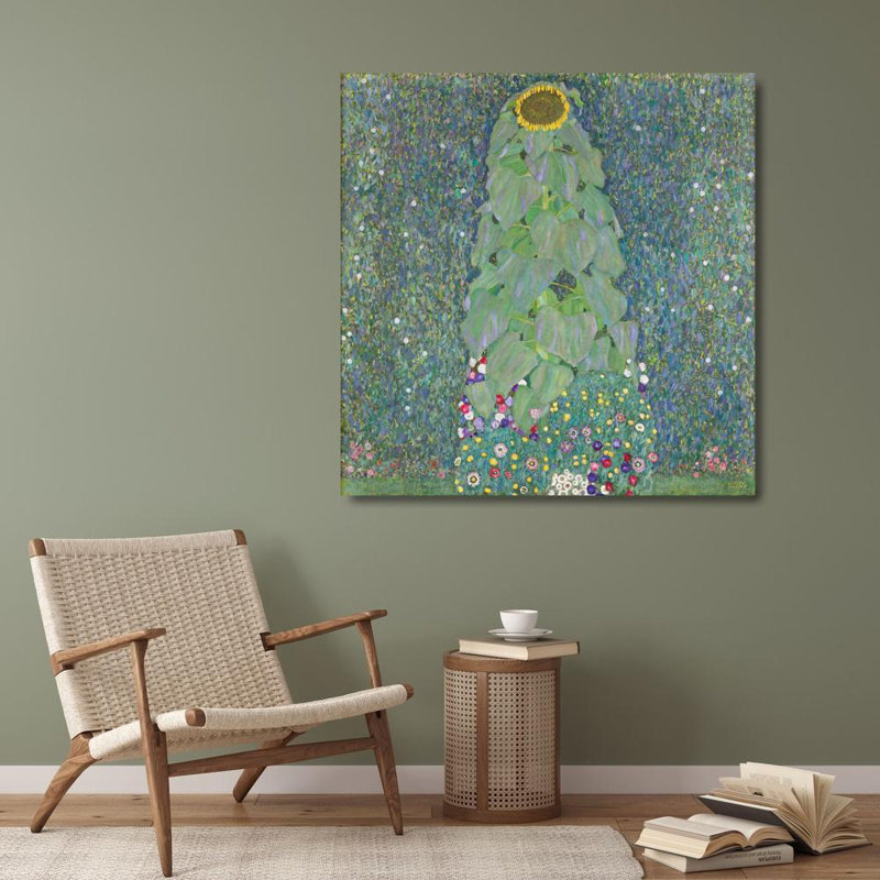 "Tournesols" par Gustav Klimt - Art mural sur toile tendue avec châssis, H 40 po x l 28 po