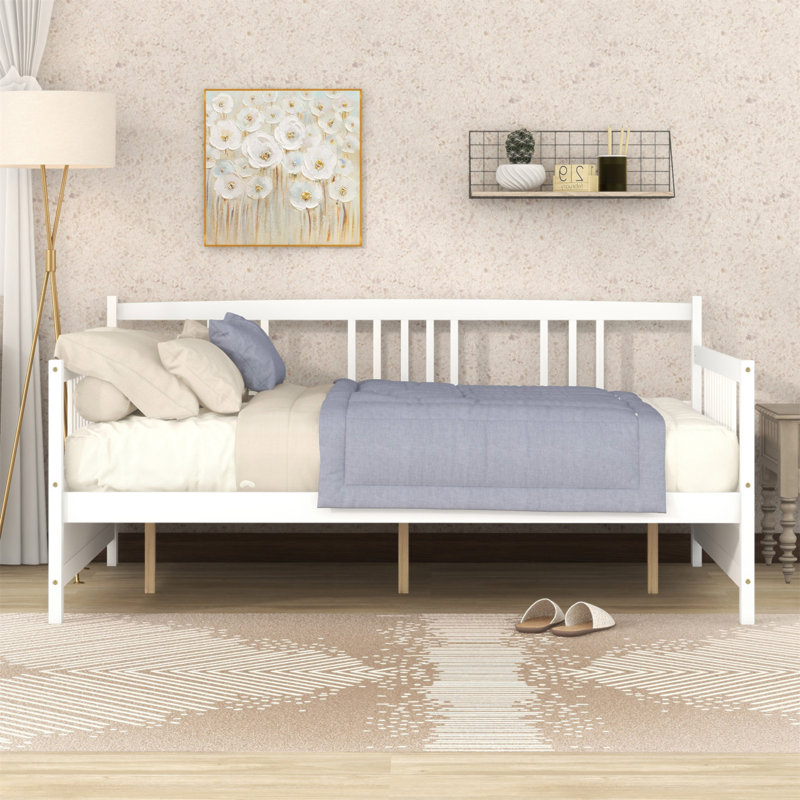 Lit de jour pleine grandeur avec pieds de soutien, canapé-lit convertible pour le confort et la durabilité, parfait pour tout décor.