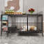 Cage pratique en fer et pour animaux de compagnie: 55,73 po P x 23,93 po x H 34,23 po, grand tuyau gris anthracite noir et profondeur, largeur, hauteur et fumée-1314853617