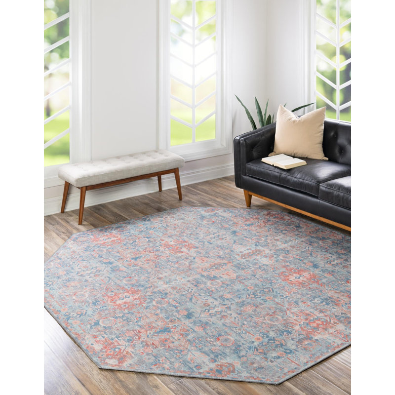 Mayzelle Chenille Oriental Indoor Rug, Octagon 7'7" x 7'7"