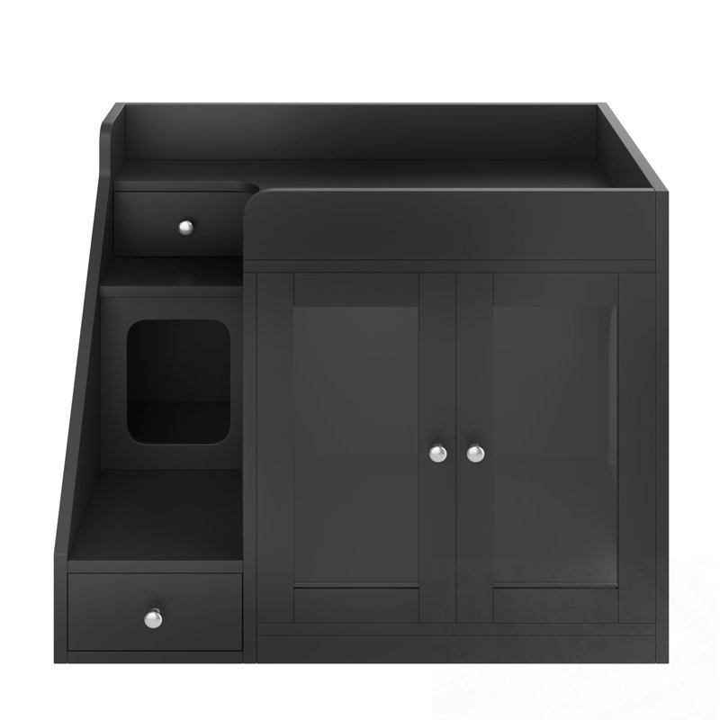 Ingaborg avec 2 tiroirs de rangement, Noir