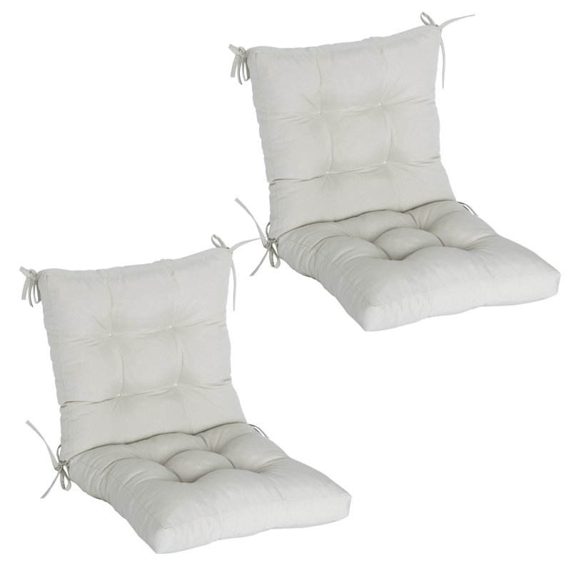 Coussins de siège et de dossier capitonnés 20 po x 40 po x 3,5 po pour l'extérieur et l'intérieur (ensemble de 2), Noir