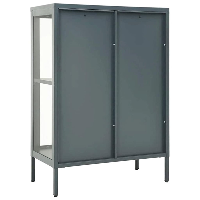 Buffet moyen en acier thermolaqué gris anthracite, Anthracite, H 70 cm x l 70 cm x P 35 cm