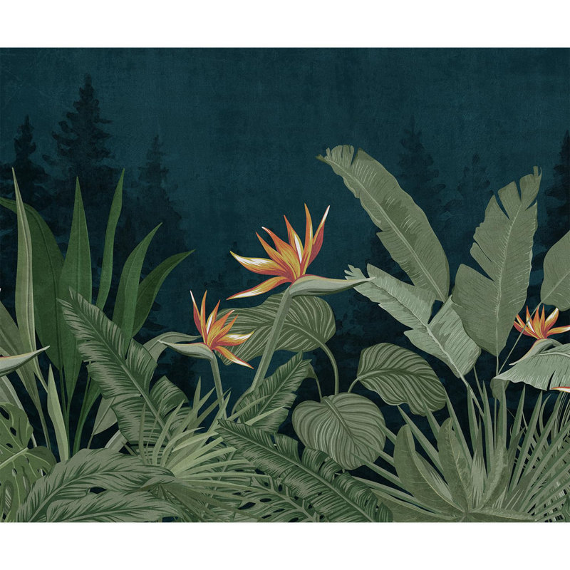 Bordure florale pelez et collez, L 120 po x l 144 po