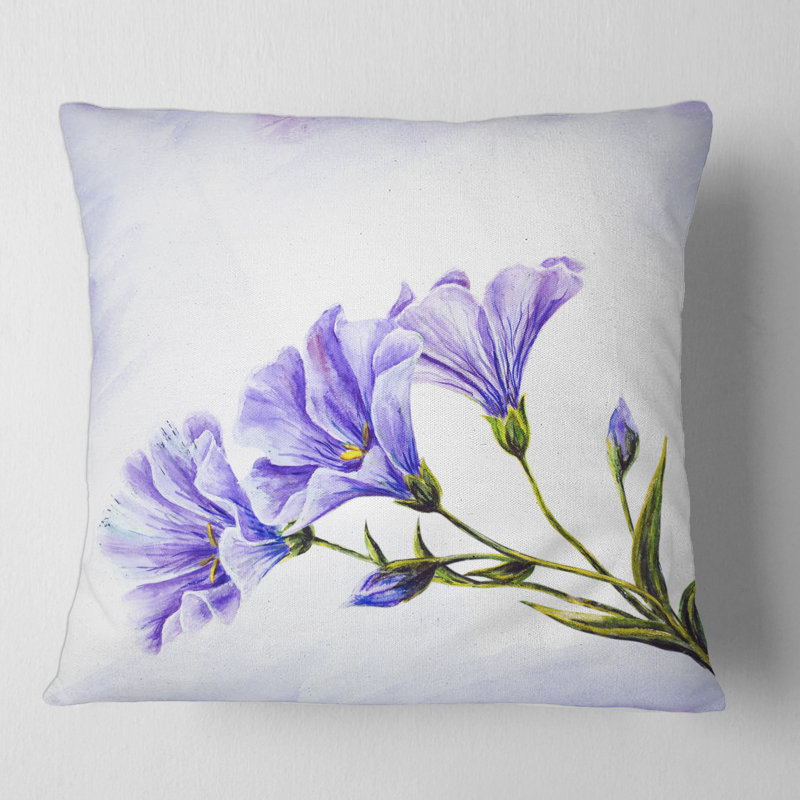 Coussin Blue Wildflowers, 18" x 18"