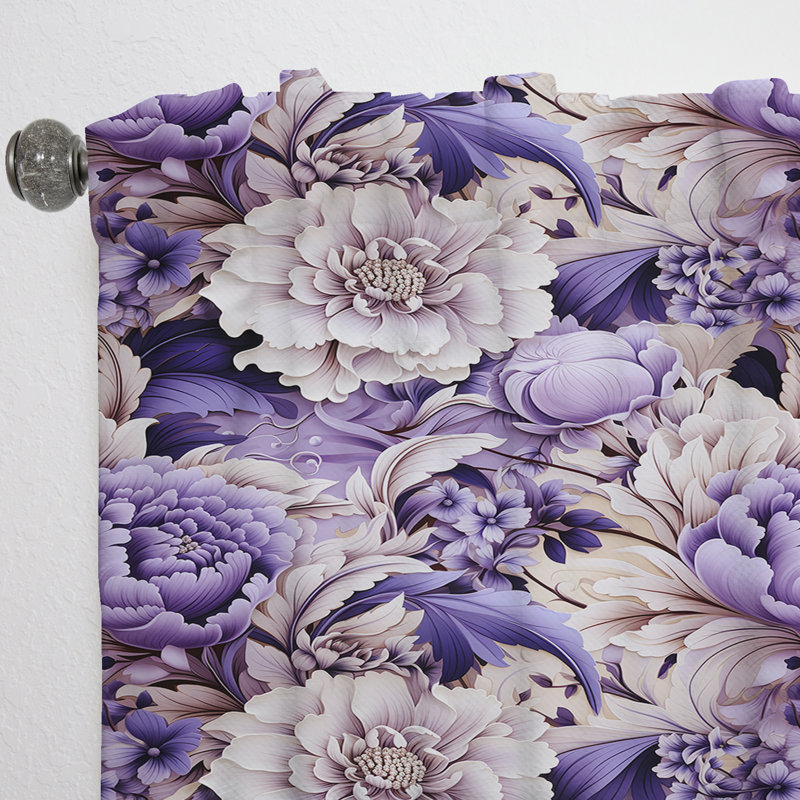 Purple Persian Paisleys - Floral Curtain - Room Darkening Floral Curtain - 1 Panels, 52" W x 108" L