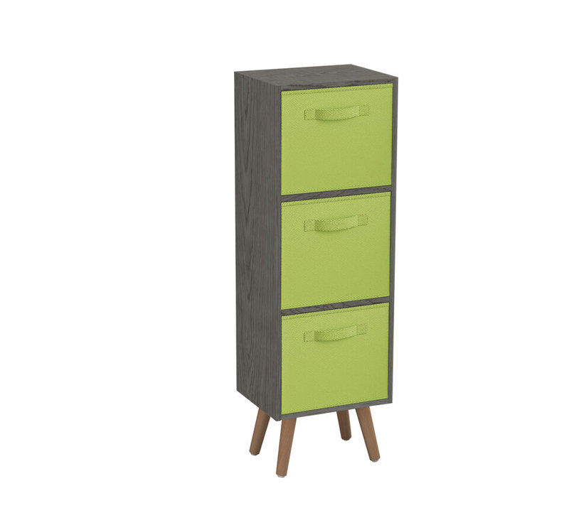Fika 30cm W 3 - Drawer Chest of Drawers, Green/Pine