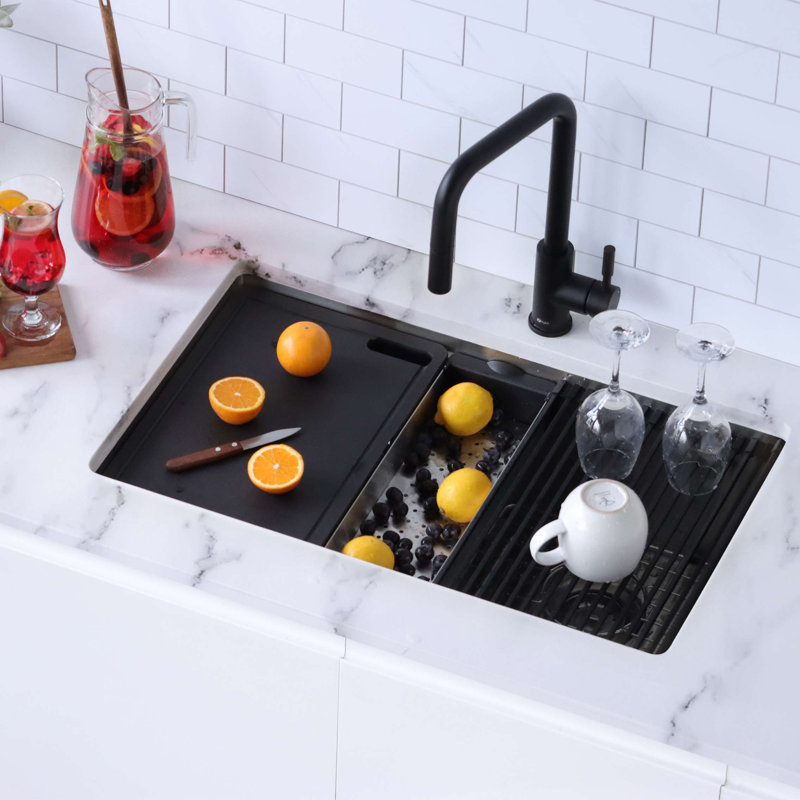 Évier de cuisine à double cuve encastrable en acier inoxydable 30 po Completo