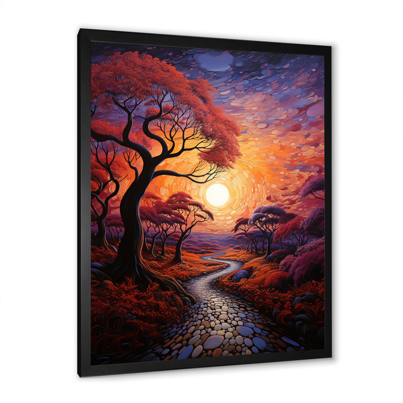 Dakyra Sunset Sunset Reverie Pointillism I - impression, H 20 po x l 12 po x P 1 po, Cadre photo noir