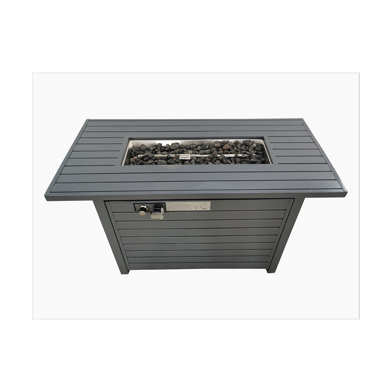 Table de foyer d'extérieur au propane en acier de 25 po H x 42 po avec couvercle