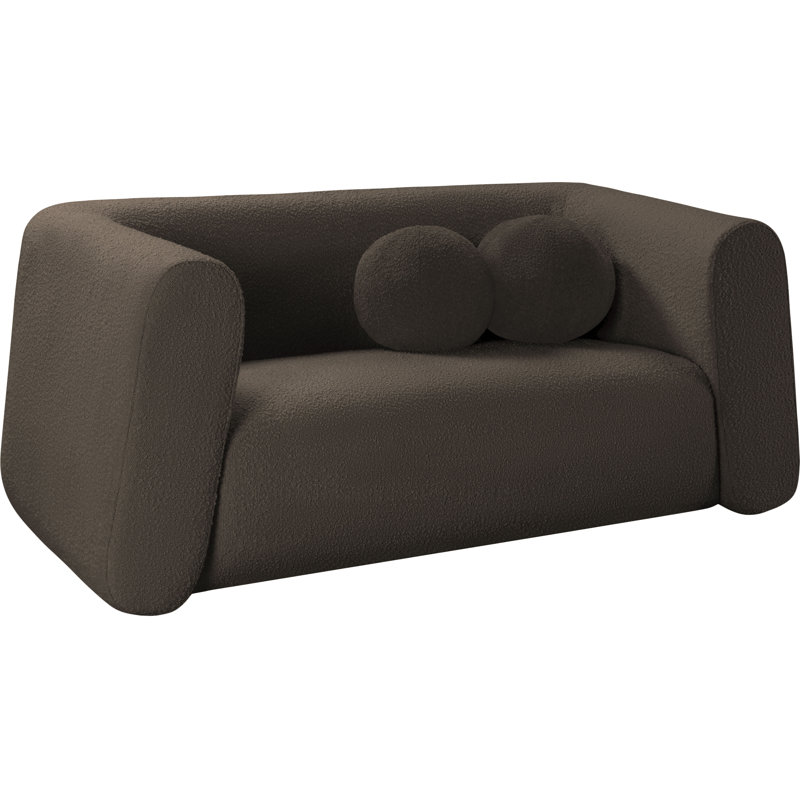 Causeuse Khyryn, Tissu brun bouclé