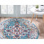  Tapis oriental en polypropylène tissé à la machine en ivoire / bleu-513819548