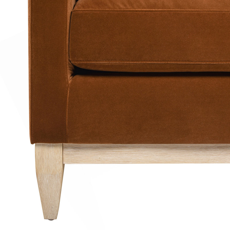 Fauteuil de style ferme moderne de 91 cm (36 po), velours orange performant