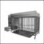 Grande cage pour animaux de compagnie avec support de rangement, tiroirs avec bac à nourriture et à eau en acier inoxydable, structure en fer et matériau en bois aggloméré, robuste, exquis et pratique-115341930