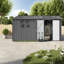 Remise de rangement durable en métal, 12 pi x 10 pi, gris moderne avec fenêtre