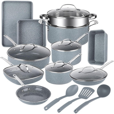 Granitestone 20 Piece Ceramic Nonstick Cookware Set With Bakeware And Utensils