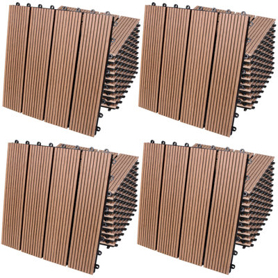 Tiggs 30cm L x 30cm W Manufactured Wood Interlocking Deck Tile