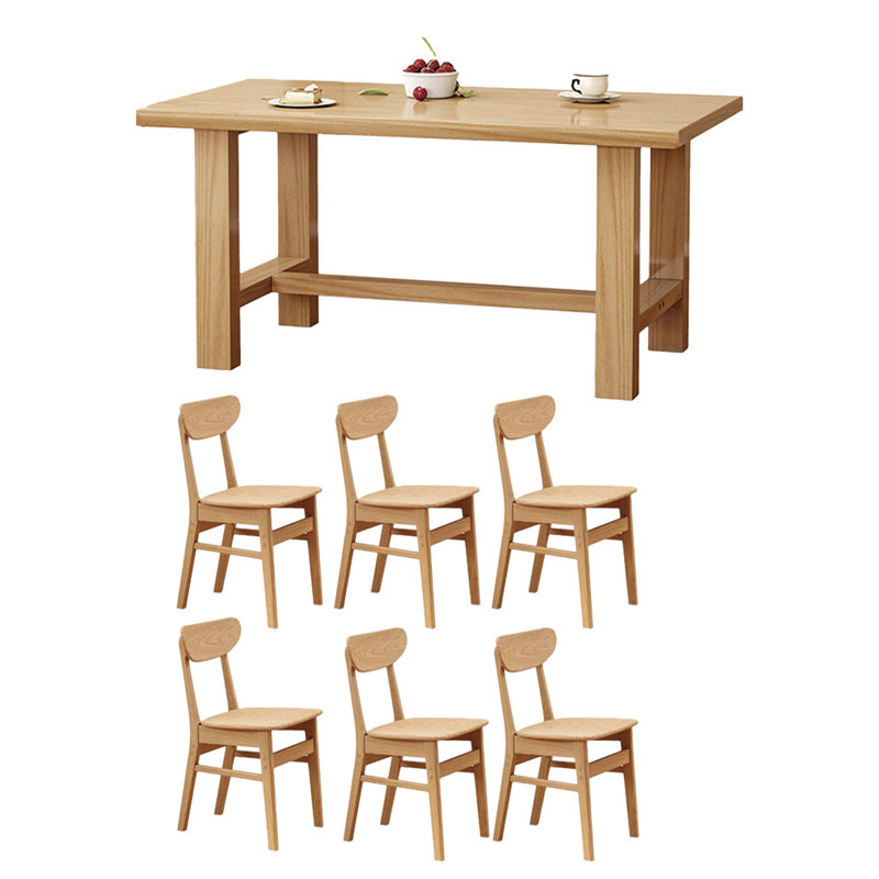 Ensemble de grandes tables en bois massif, Burlywood, H 29,52 po x L 55,11 po x l 33,46 po
