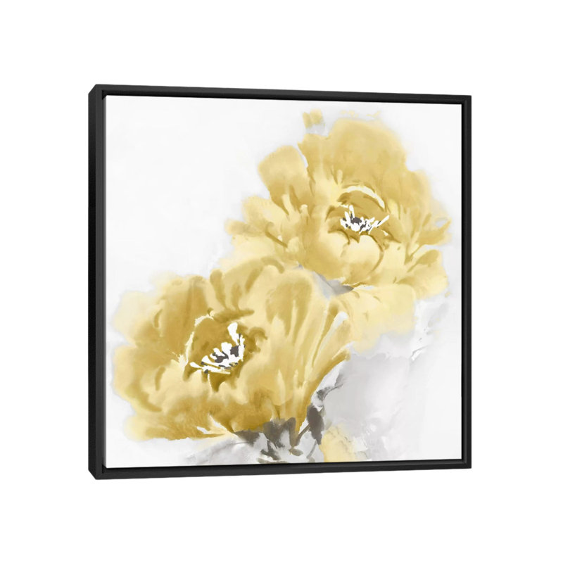 «Flower Bloom in Yellow I» par Jesse Stevens - impression sur toile tendue, H 18 po x l 18 po x P 1,5 po, Pas de tapis