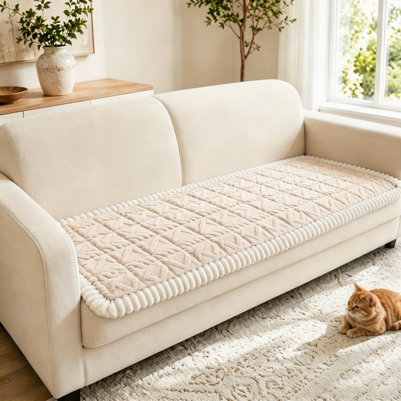 Housse de coussin moelleuse 3D Diamond, 27,6 po x 82,7 po, off‑white