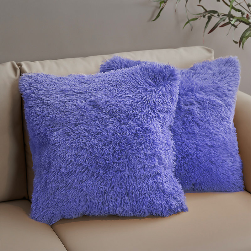 Veri Peri Faux Fur Shaggy Throw Pillow Set of 2
