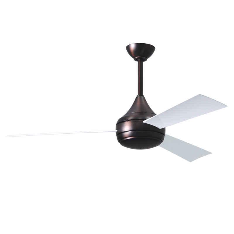 Donaire 52'' Ceiling Fan with LED Lights, Brushed Bronze, Gloss White