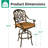 Ghugas Powder Coated Aluminum Outdoor 28.3'' Bar Stool with Cushion
