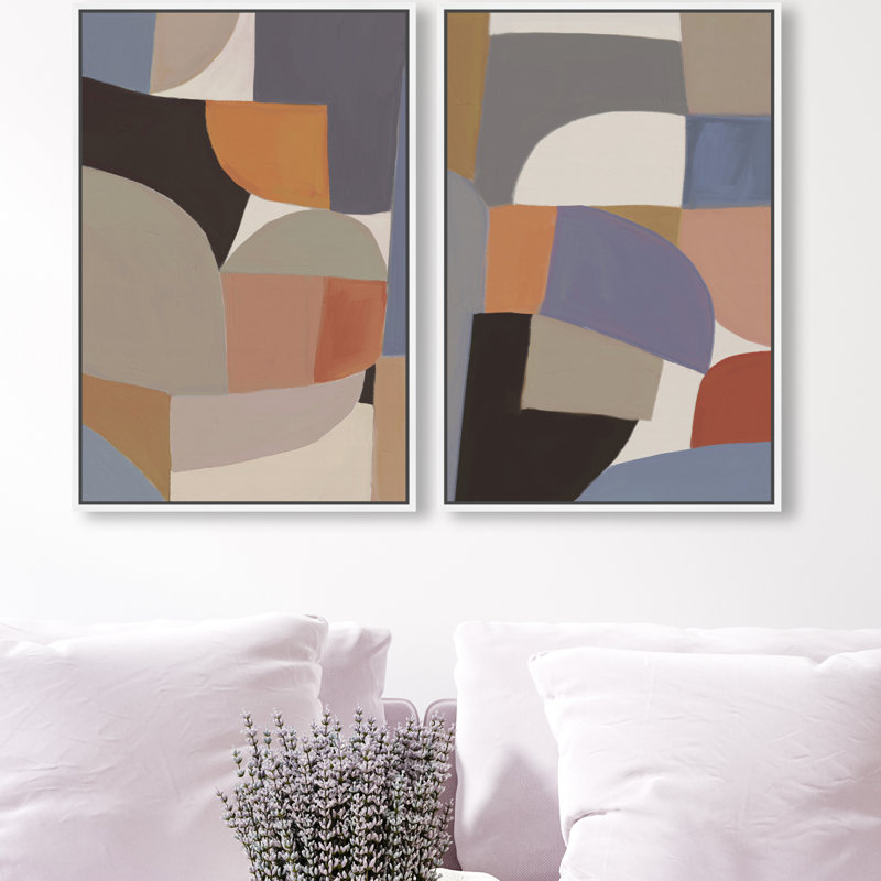 Muted Prelude Set Set by Oliver Gal, 62"H x 42"W, White Floater Frame