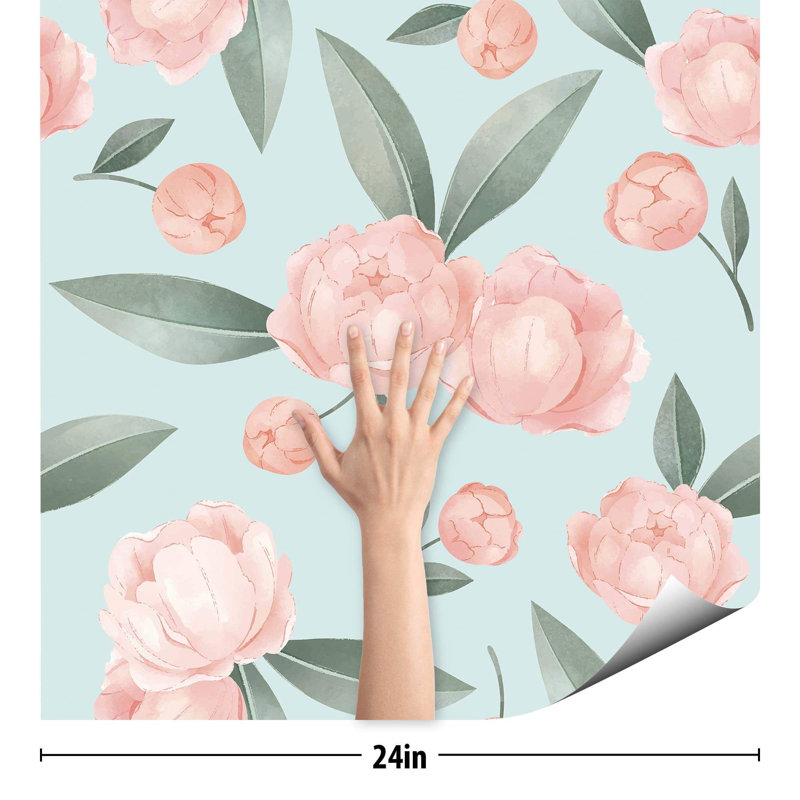 Iryana Peel & Stick Floral Tile, 48" L x 24" W