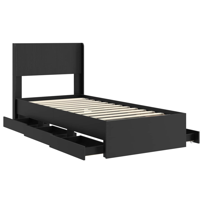 Bed, European Single (90 x 200 cm), Black