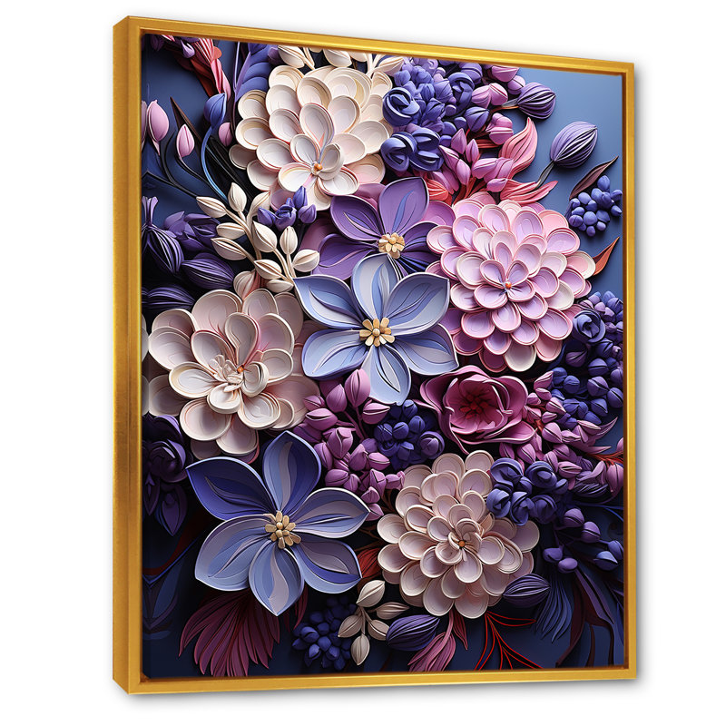 " Serenity Lilac Magic ", Gold Floater Framed, 20" H x 12" W x 1" D