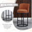 Ensemble de 2 tabourets de bar à hauteur de comptoir, tabourets de bar moderne avec dossier, tabourets de bar rembourrés en tissu de lin pour îlot de cuisine-1228456129