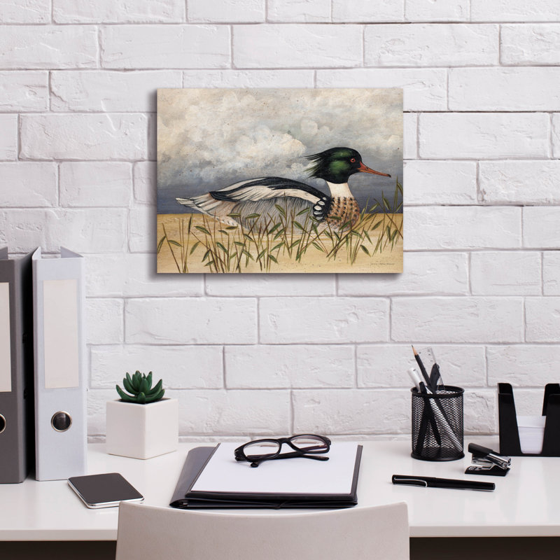 «August Breasted Merganser» par David Carter, H 12 po x l 16 po x P 0,75 po