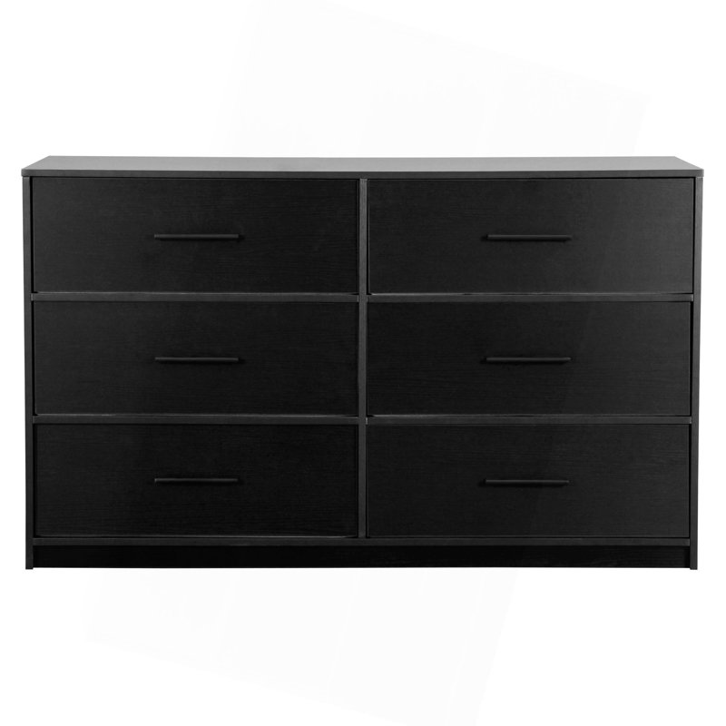 Dresser With Large Fabric Drawers, Black