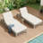 5-Position Adjustable Outdoor Chaise Lounge Set of 2, Solid Wood Patio Recliner Chair with Thick Cushions, Weather-Resistant for Pool, Balcony & Garden (Gray)-83733353