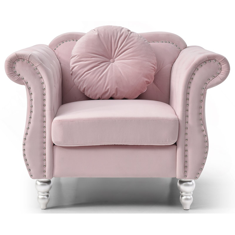Fauteuil d'appoint chic transitionnel rose, Pink