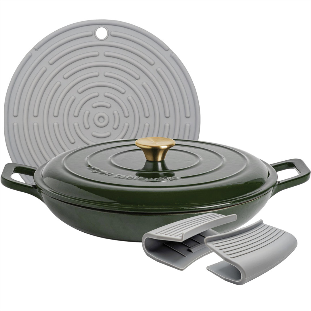 Argon Tableware - Shallow Cast Iron Casserole Dish